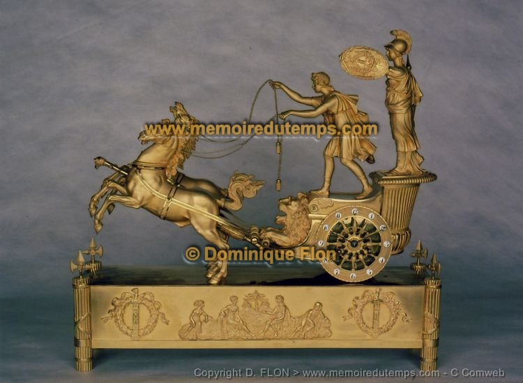 Pendule Empire en bronze dore_modele au 'char'